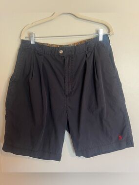 Vintage Knights Of Round Table Men's Navy Flat-Front Cotton Shorts